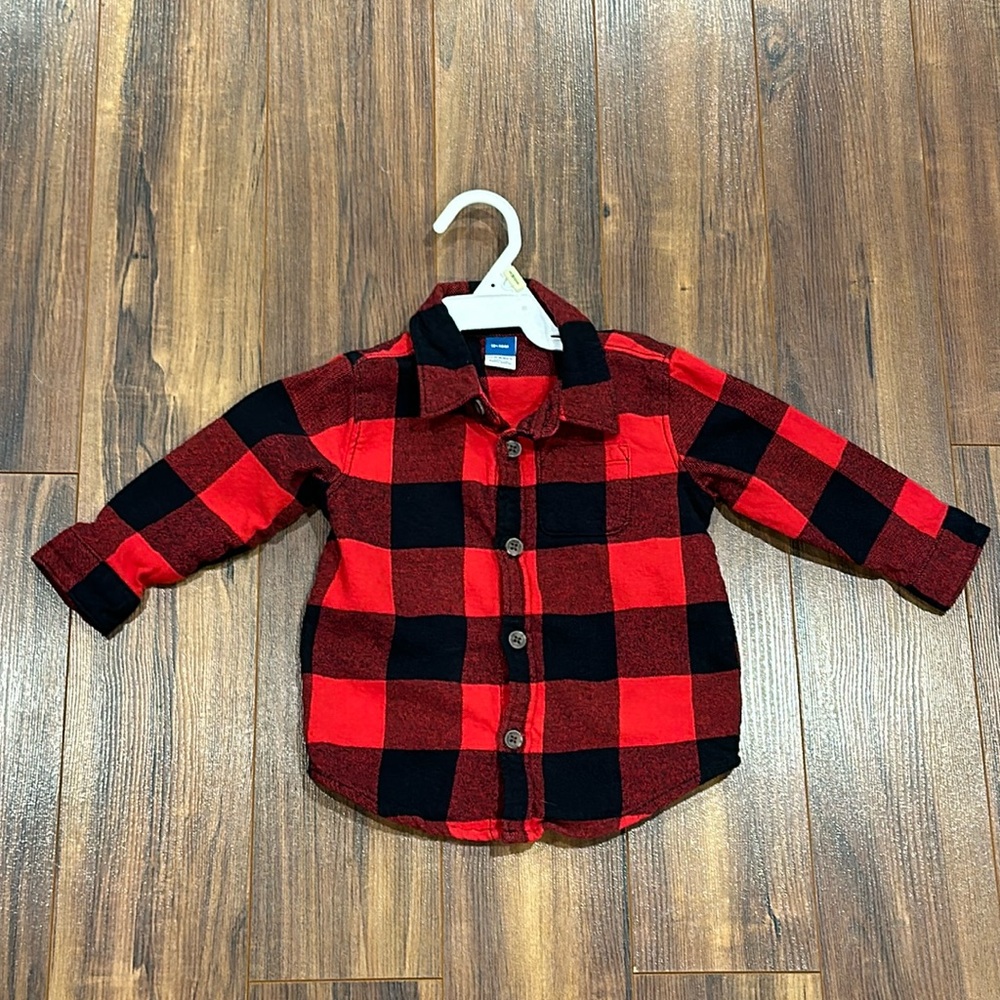 Baby boy buffalo plaid shirt